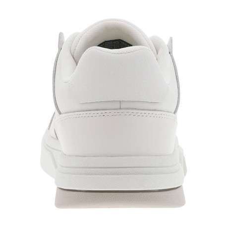 Baskets en cuir blanc lisse avec des empiècements et à lacets tressés plats - Image 6