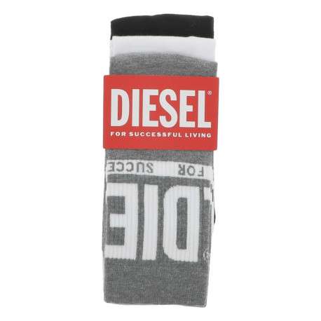 Chaussettes hautes multicolores imprimées avec le nom de la marque