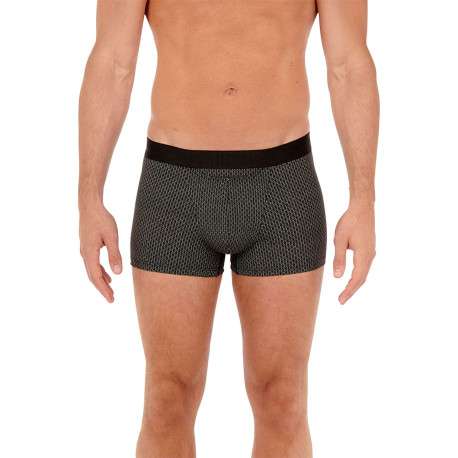 Boxer noir avec une coupe fermée et imprimé géométrique - Image 2