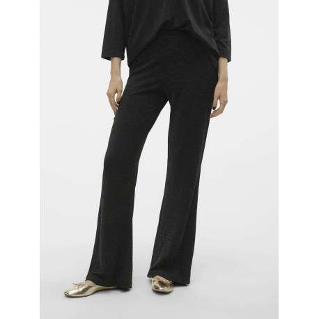 Pantalon noir pailleté avec une coupe bootcut et des surpiqûres ton sur ton - Image 5