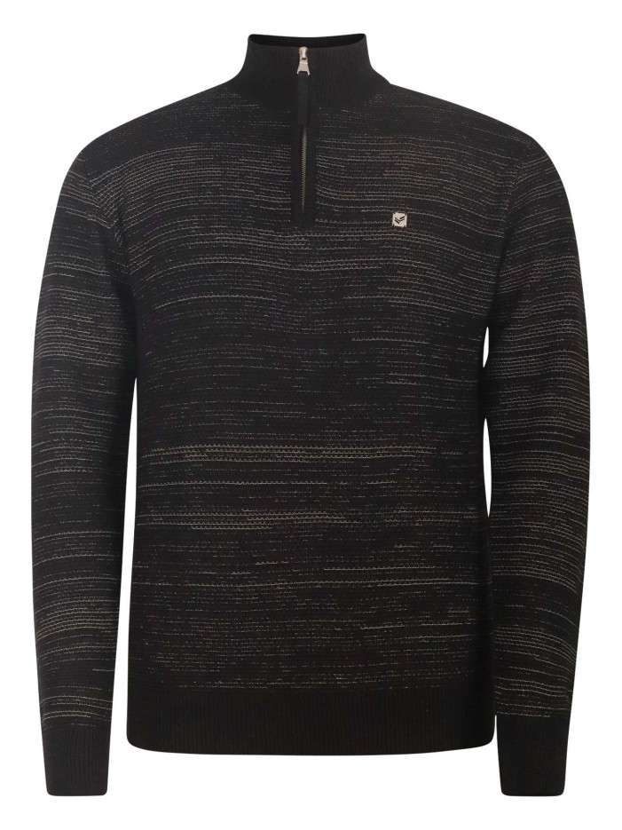 Pull en coton noir chiné...