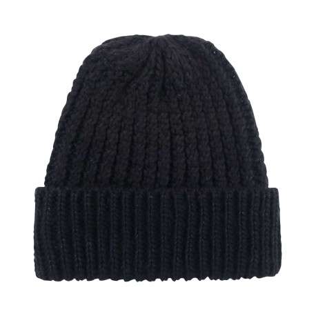 Coffret noir bonnet et écharpe en maille torsadée - Image 2