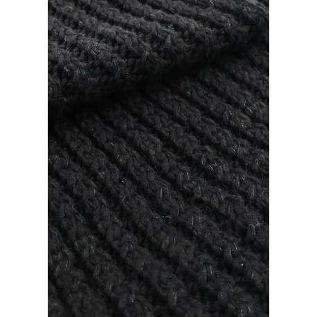 Coffret noir bonnet et écharpe en maille torsadée - Image 4