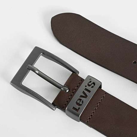 Ceinture avec fermeture boucle carré et passant gravé avec nom de la marque - Image 2
