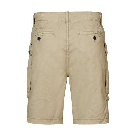 Short cargo avec 6 poches beige unies avec 5 boutons marrons - Image 2