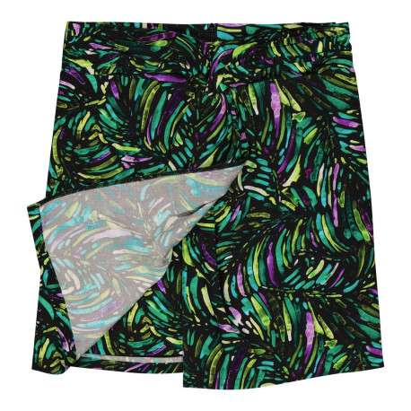 Jupe-short verte avec un imprimé tropical abstrait et une coupe droite - Image 2
