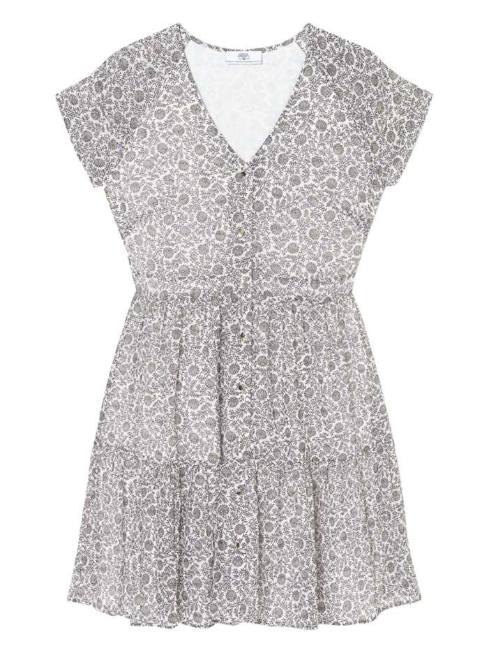 Robe courte blanche fleurie...