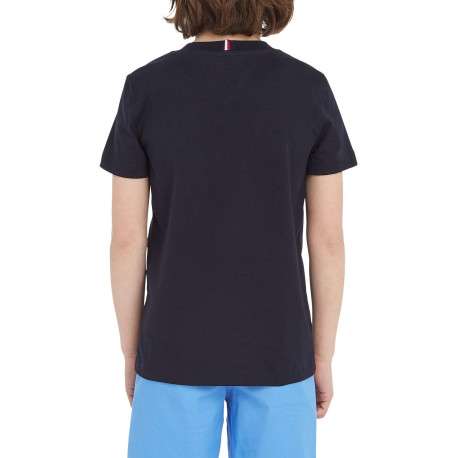 T-shirt en coton régénératif marine uni coupe droite col rond - Image 3