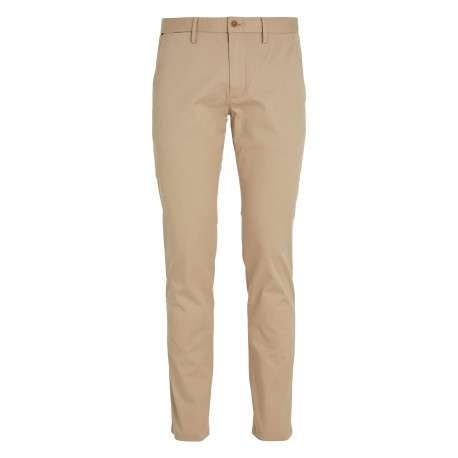 Pantalon Bleeker en coton beige uni avec une coupe chino et poches latérales