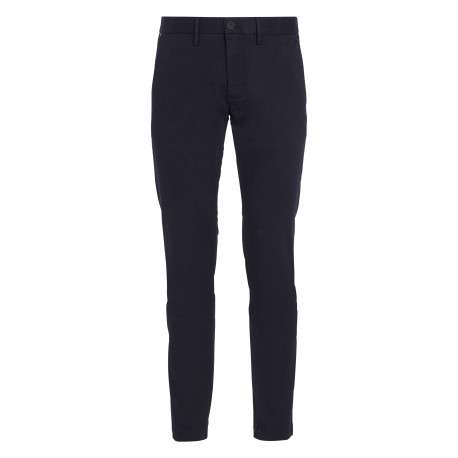 Pantalon Bleeker en coton marine uni avec une coupe chino et poches arrières