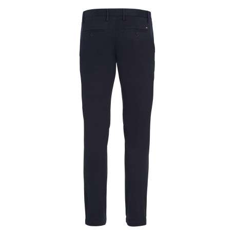 Pantalon Bleeker en coton marine uni avec une coupe chino et poches arrières - Image 3