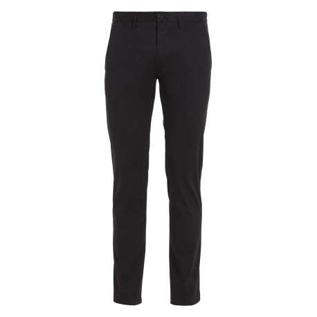 Pantalon Bleeker en coton noir uni avec une coupe chino et logo de la marque