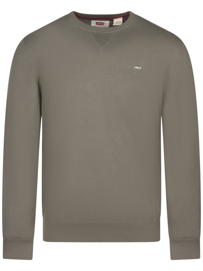 Pull en coton kaki uni avec...