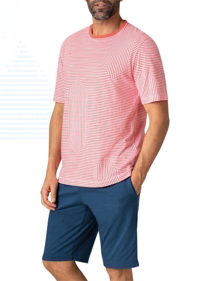 Pyjama court en coton rouge...