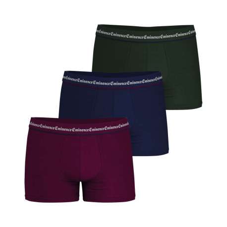 Lot de 3 boxers classiques en coton tricolore avec une coupe fermée