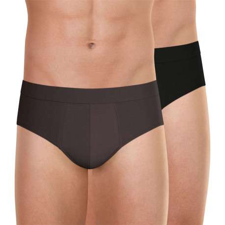Lot de 2 slips unis en coton avec une coupe fermée et une taille élastiquée - Image 3