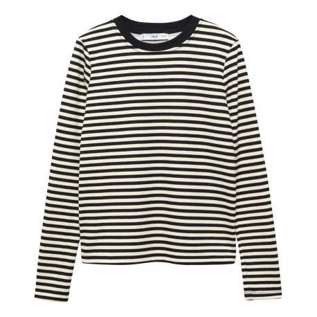 T-shirt Homme Manches Longues à Rayures – Col Rond Et Coupe Décontractée (Noir, XL) - 9