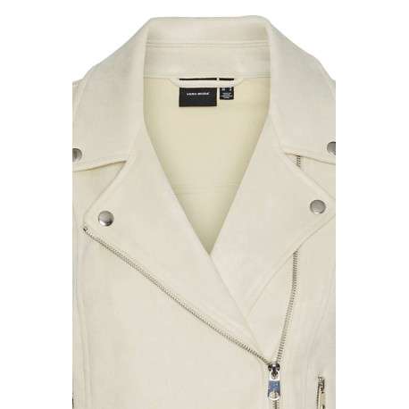 Veste perfecto écrue en suédine avec une coupe droite et un col cranté - Image 2