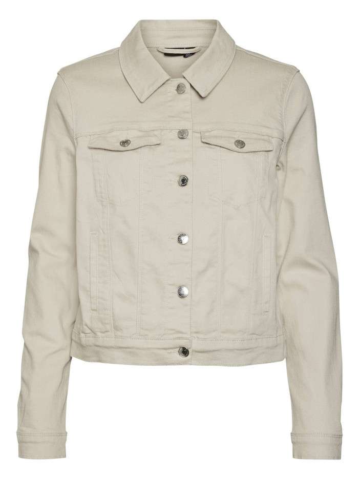 Veste en jean beige en...