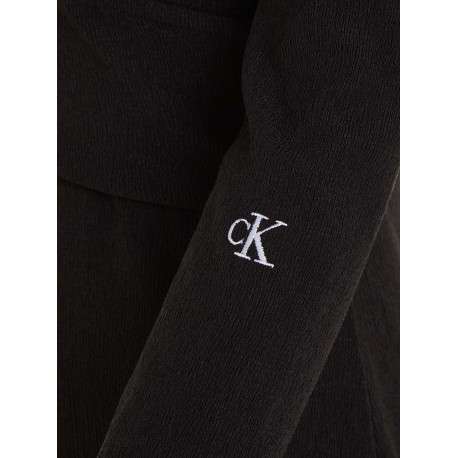 Robe courte noire avec une coupe slim fit un col rond et à manches longues - Image 5