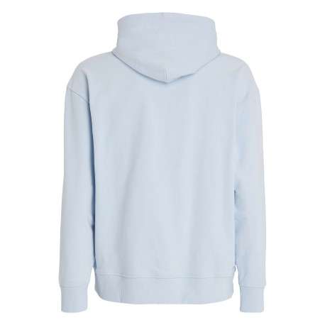 Sweat en coton ciel uni avec une coupe droite et un col à capuche - Image 2
