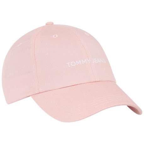 Casquette en coton biologique rose unie avec une coupe strapback
