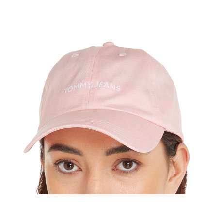 Casquette en coton biologique rose unie avec une coupe strapback - Image 3