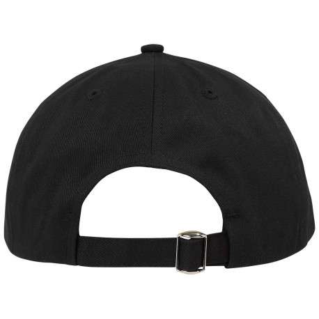 Casquette en coton biologique noire unie coupe strapback et étiquette cousue - Image 2