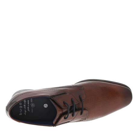 Derbies homme marron unies à talon décroché bas et à lacets ronds - Image 4