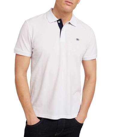 Polo en coton blanc uni coupe droite avec un col fermé par 2 boutons - Image 9