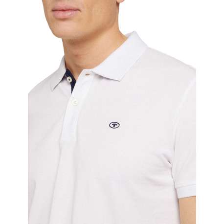 Polo en coton blanc uni coupe droite avec un col fermé par 2 boutons - Image 10
