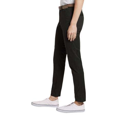 Pantalon Chino en coton noir uni avec une coupe slim et poches latérales - Image 8