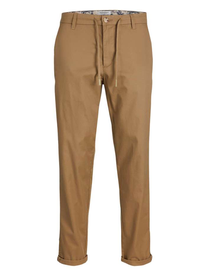 Pantalon en coton camel uni...