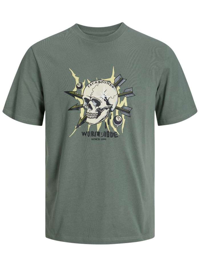 T-shirt en coton kaki uni...