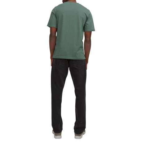 T-shirt en coton kaki uni coupe droite avec un col rond et flocage crâne - Image 2