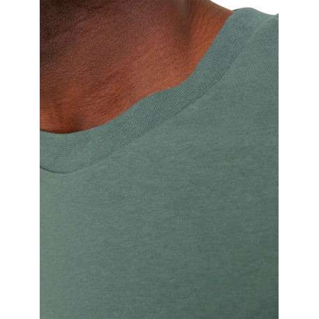 T-shirt en coton kaki uni coupe droite avec un col rond et flocage crâne - Image 5