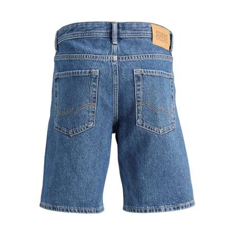 Short 5 Poches Chris en coton bleu uni avec une coupe slim et poches arrières - Image 2