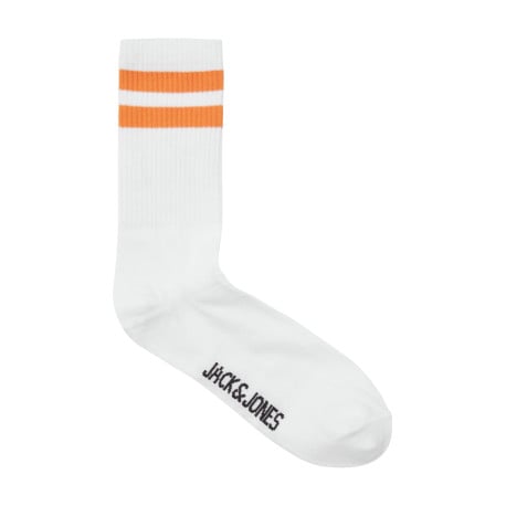 Lot de 5 paires de chaussettes hautes blanches unies avec rayures colorées - Image 3