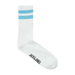 Lot de 5 paires de chaussettes hautes blanches unies avec rayures colorées