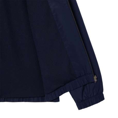 Imperméable à capuche marine avec une coupe droite et un col montant - Image 5