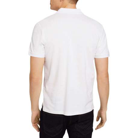 Polo en coton blanc uni coupe droite avec un col fermé par 2 boutons - Image 4