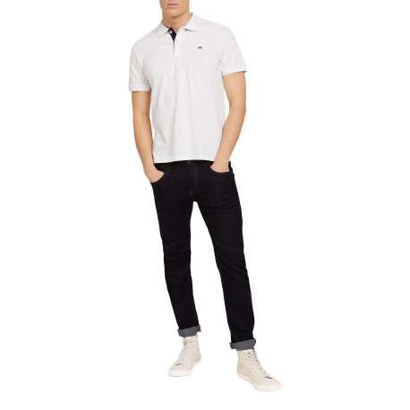 Polo en coton blanc uni coupe droite avec un col fermé par 2 boutons - Image 5