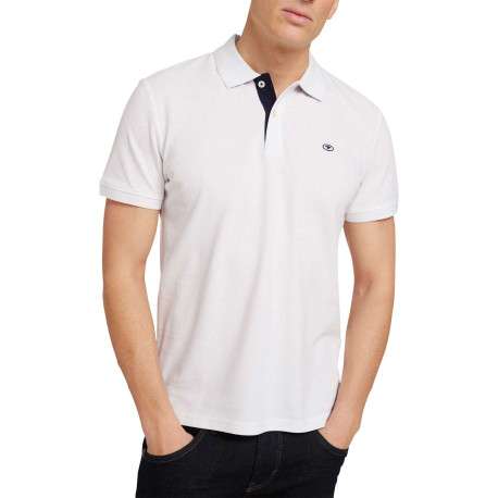 Polo en coton blanc uni coupe droite avec un col fermé par 2 boutons - Image 6