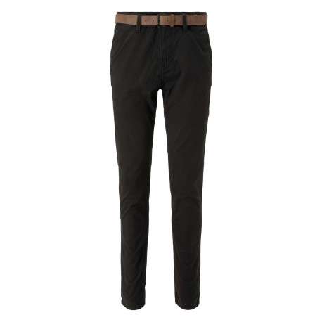 Pantalon Chino en coton noir uni avec une coupe slim et poches latérales