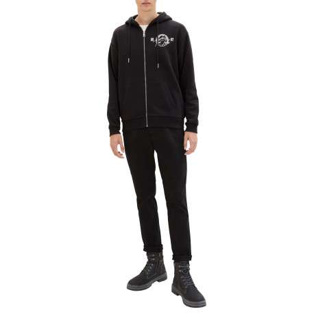 Pantalon Chino en coton noir uni avec une coupe slim et poches latérales - Image 2