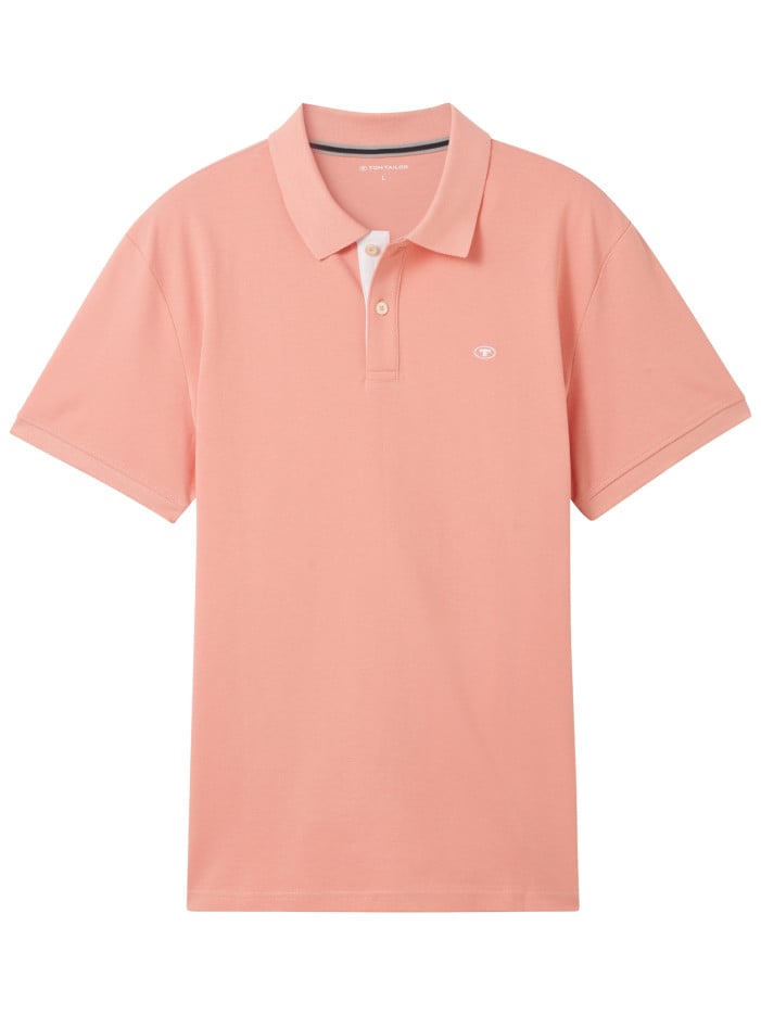 Polo en coton corail uni...