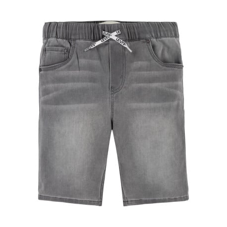 Short en coton mélangé anthracite délavé avec une coupe droite et 5 poches