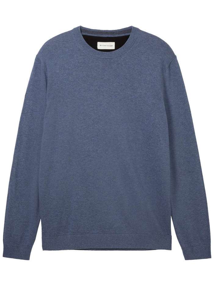 Pull en coton indigo uni...