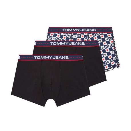 Lot de 3 Boxers classique en coton mélangé noir unis coupe fermée