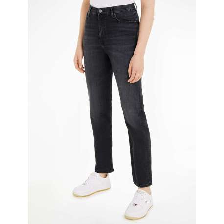 Jean Julie en coton noir uni avec une coupe regular fit et 3 poches avants - Image 7